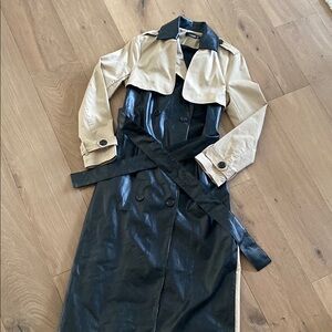 Missguided + Black and Tan Trench Coat